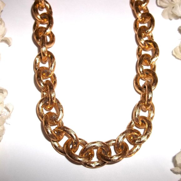 Vintage Jewelry - Vintage Jewelry Long 33 Inch Gold Toned Chain Unisex Man Woman Chunky Retro C364